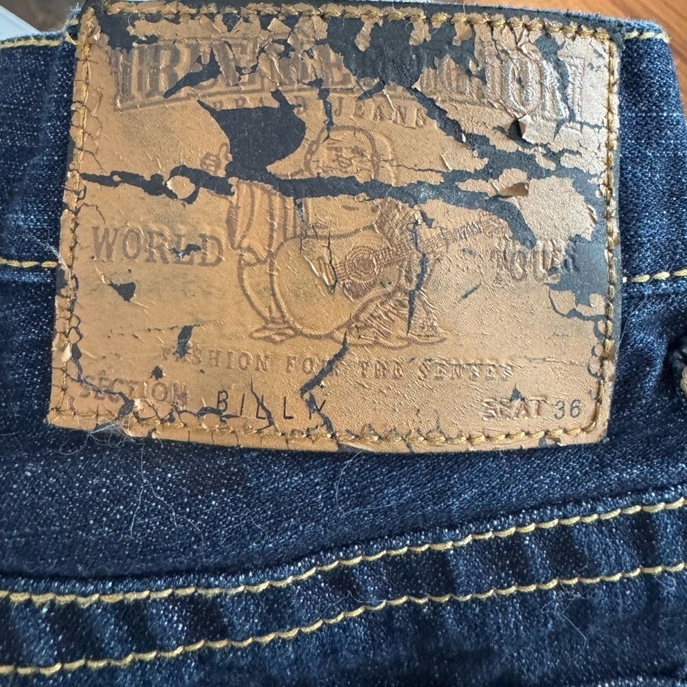 Authentic True Religion Jeans size 36 blue indigo made USA - Picture 3 of 11